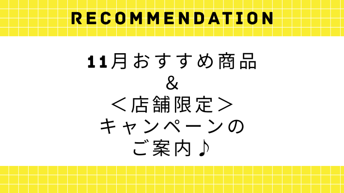 【11月】乾燥の季節におすすめの商品をご紹介♪